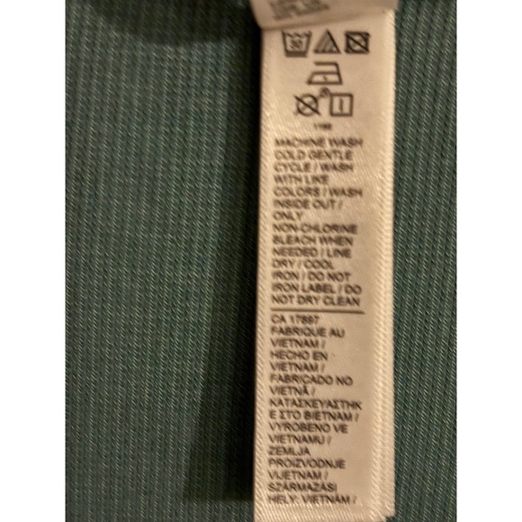 Athleta Womens Short Sleeve Scoop Neck Tee Shirt Teal Green Casual Size Medium - Picture 5 of 6